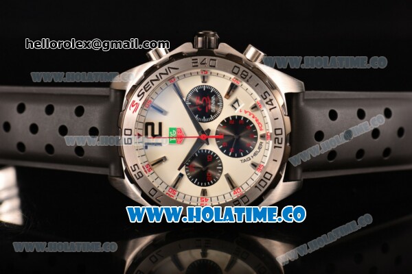 Tag Heuer Formula 1 Miyota OS20 Quartz Steel Case with White Dial PVD Bezel and Stick Markers - Click Image to Close
